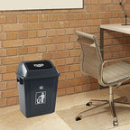 6 Gallon Plastic Swing Top TrashBin/Garbage Can, Lidded Wastebasket Trash Can - Image 6