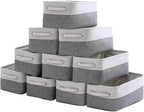 Storage Baskets 12x8x5 inch 10 Pack Fabric Baskets Foldable Storage Bins by Sacyic