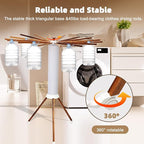 Portable Teak Tripod Clothes Drying Rack, Foldable Space-Saving Design - Image 5