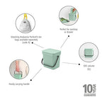 Brabantia Sort & Go Food Trash Can Small Countertop Kitchen Compost Caddy - Image 2