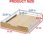 Pull Out Cabinet Organizer, Heavy-Duty Slide Out Shelf, Wood And Wire Basket - Image 2