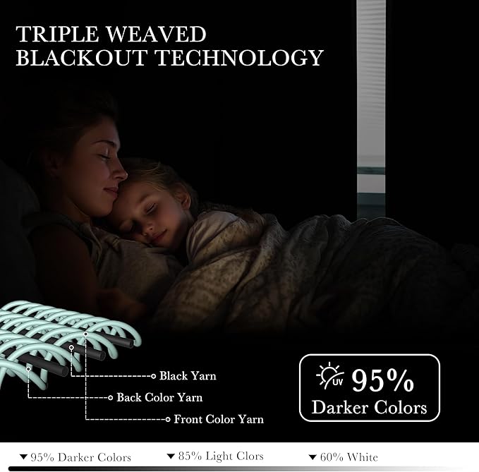 PONY DANCE Blackout Short Window Curtain Panels 40 inch Long - Image 2