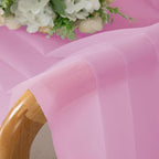 Chyhomenyc Pink Sheer Valances for Window 2 Pack, 42Wx14L Inches Small Sheer - Image 6