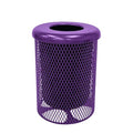 COATEDOUTDOORFURNITURE RFT-TXTPUR Heavy Duty Round Trash Receptacle by CoatedOutdoorFurniture