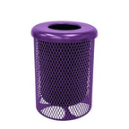 COATEDOUTDOORFURNITURE RFT-TXTPUR Heavy Duty Round Trash Receptacle by CoatedOutdoorFurniture