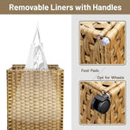 70L Slim Laundry Hamper with Lid & Wheels, 2-Park Rolling Laundry Basket with 4 - Image 6