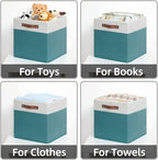 HNZIGE Fabric Storage Bins for Shelves 13x13 Storage Cubes Set Of 4 Foldable - Image 3