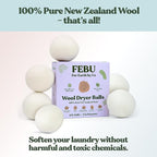 FEBU Wool Dryer Balls, XL | 100% New Zealand Wool | Natural, Reusable Fabric - Image 5