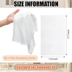 60 Counts Sweeper Wet Mopping Cloths 17.7 x 11.8'' X Large Wet Mop Pads Refills - Image 2