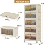 5 Tier Stackable Plastic Storage Bins - Image 2