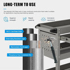 3 Tier Rolling Tool Cart on Wheels, Heavy-Duty Utility Cart Service Cart - Image 2