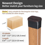 Ezprotekt 8 Pcs Rectangle Black Felt Chair Leg Floor Protectors - Image 2