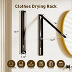Clothes Drying Rack, Laundry Room Wall Mounted Retractable Clothes Hanger - Image 6