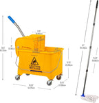 Mind Reader Bucket with Wringer and Mop Set, 22 Qt, Floor Cleaning, 16.25" L x - Image 4
