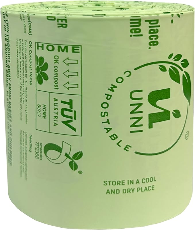 UNNI Compostable Trash Bags, 2.6 Gallon / 9.84 Liter, Extra Thick 0.71 Mil - Image 5