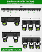 64 inches Garage Tool Organizer Wall Mount, Heavy Duty Garden Tool Organizer - Image 3