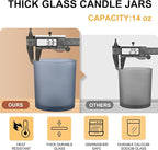 14 OZ Thick Candle Jars for Making Candles 12 Pcs, 3 Wick Empty Jars - Image 2