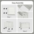 Rolling Storage Basket with Lid, 47.6 Gallon Storage Bin with Wheels, Woven - Image 6
