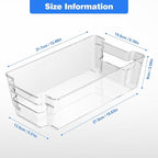 6 Pack Clear Refrigerator Storage Bins, Stackable Plastic Fridge Organizer - Image 3