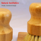 Bamboo Palm Dish Brush Set, Natural Bristle Dish Brush - Image 4