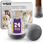YSD 1.25Inch 24 Pcs Silicone Chair Leg Floor Protectors, Hair and dust by Unknown