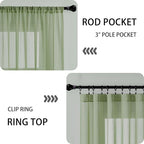 Tollpiz Sheer Door Curtains Closet Linen Textured Curtain Sheers Doorway Light - Image 5
