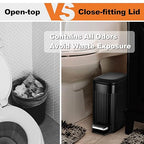 TrashAid Small Black Bathroom Trash Can - Image 7