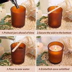 CONNOO 15-Pack 7oz Fall Amber Candle Jars - Image 4