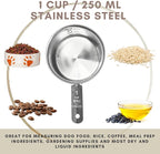 1 Cup Stainless Steel Measuring Cup | Sturdy Metal 250 ml | 240 cc | 8 oz | - Image 2