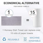 Homaxy 100% Cotton Terry Kitchen Towels, Checkered Designed, Soft and Super - Image 9