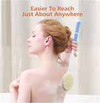 Shower Brush with Soft and Stiff Bristles, Long Handle Dual-Sided Back Scrubber - Image 6