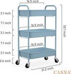 CAXXA 3-Tier Rolling Metal Storage Organizer - Image 2