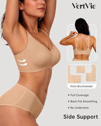 Vertvie Womens Seamless Bras No Underwire Supportive Wireless Push Up Full - Image 3