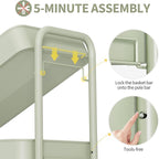 TOOLF 3 Tier Rolling Cart Storage Organizer, Metal Rolling Utility Cart - Image 4