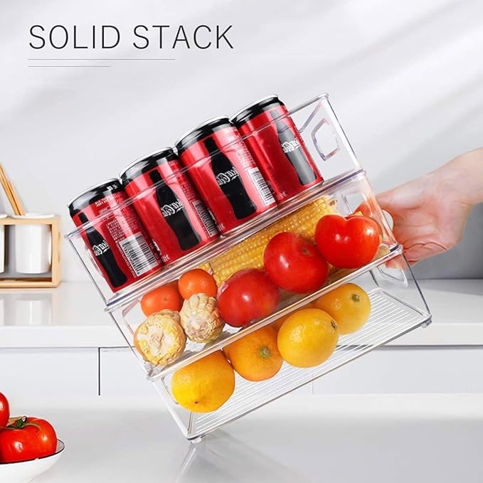 9 Pack Refrigerator Organizer Bins, 3 Sizes Clear Pantry Storage - Image 7
