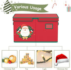 Christmas Ornament Storage Box Red Christmas Decoration Storage Containers 600D - Image 7