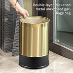 2.6Gallon/10L Brass Gold Bathroom Trash Can - Image 7