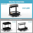 1 Packs 2 Tier Under Sink Organizers, Sliding Pull Out Cabinet Organizer - Image 3