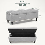51.8’’ Storage Ottoman Bench, Faux Leather Ottoman - Image 2