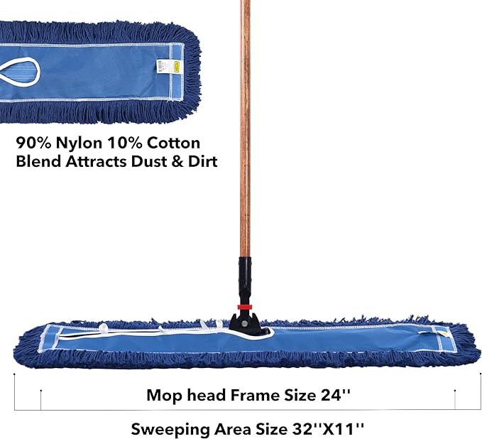 Matthew Cleaning 24'' Industrial Strength Cotton Dust Mop Refill Washable - Image 7