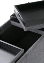 SIMPLIHOME Avalon 42 Inch Wide Contemporary Rectangle Storage Ottoman in Slate - Image 5