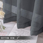 Tollpiz Sheer Tier Curtains Kitchen Linen Textured Half Curtain Sheers Light - Image 4