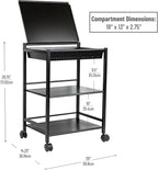 Mind Reader Cart with Covered Compartment, Office Organizer - Image 3