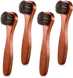 4 Pcs Horsehair Shine Shoes Brush Kit Polish Dauber Applicators Cleaning by ZJoey