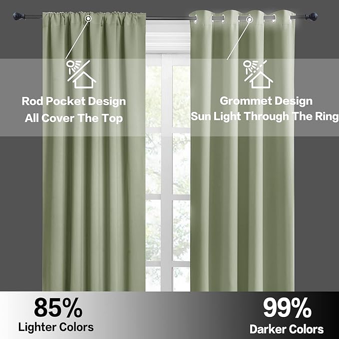 RYB HOME Small Window Curtains Blackout - Image 6