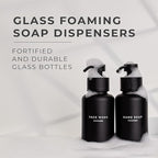 MaisoNovo Glass Foaming Soap Dispenser 14 Oz | Black Glass Black Pumps x 2 - Image 2