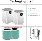2 Pack Air Purifiers for Home Bedroom up to 650ft², Honeyuan H13 HEPA Air - Image 6