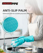 PACIFIC PPE 4 Pairs Reusable Dishwashing Cleaning Gloves - Image 3