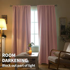 BGment Baby Pink Room Darkening Curtains - Image 2