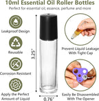 KEYWING 54 Pack Clear Essential Oil Roller Bottles – 10ml Glass Roll-On Bottles - Image 3